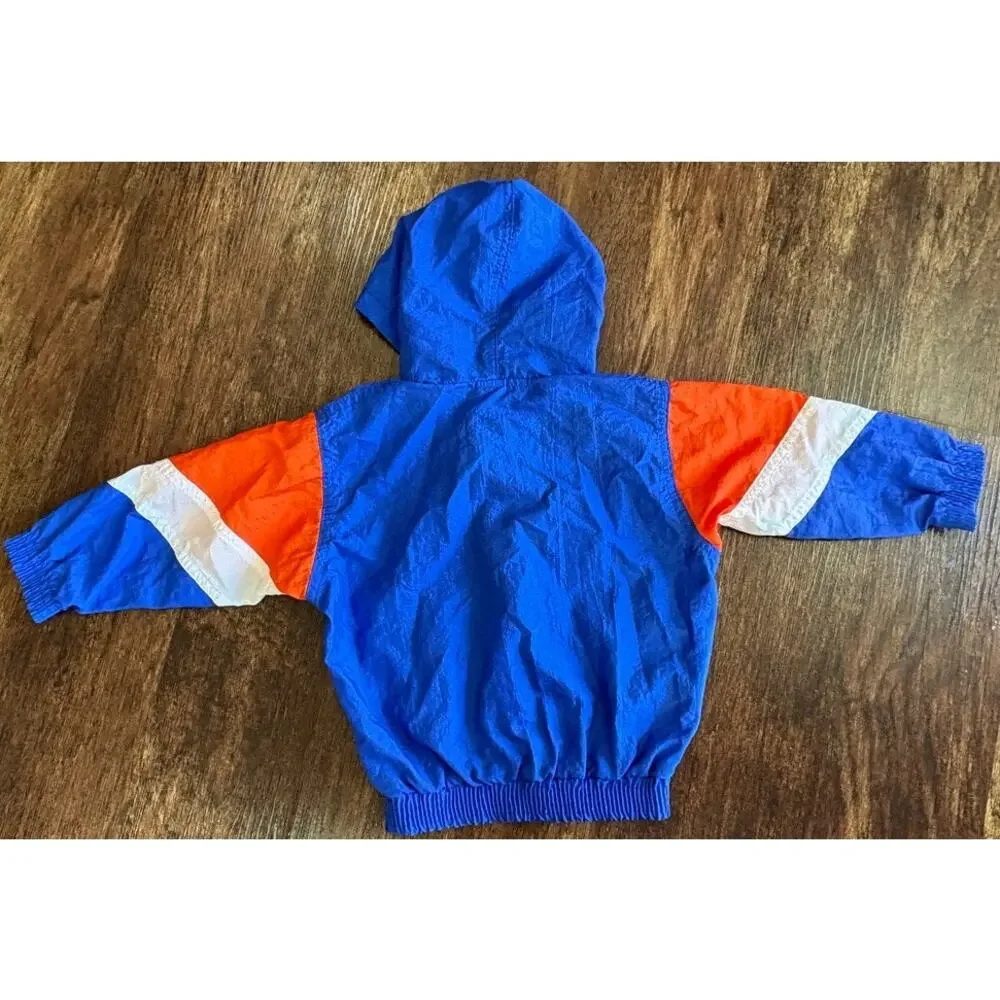 Vintage Little King Florida Gators Jacket Size 3 Blue Orange Hooded Windbreaker